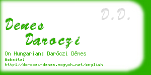 denes daroczi business card